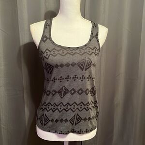 TRIMS - Black & Grey Tribal Patterned Tank Top Size Small